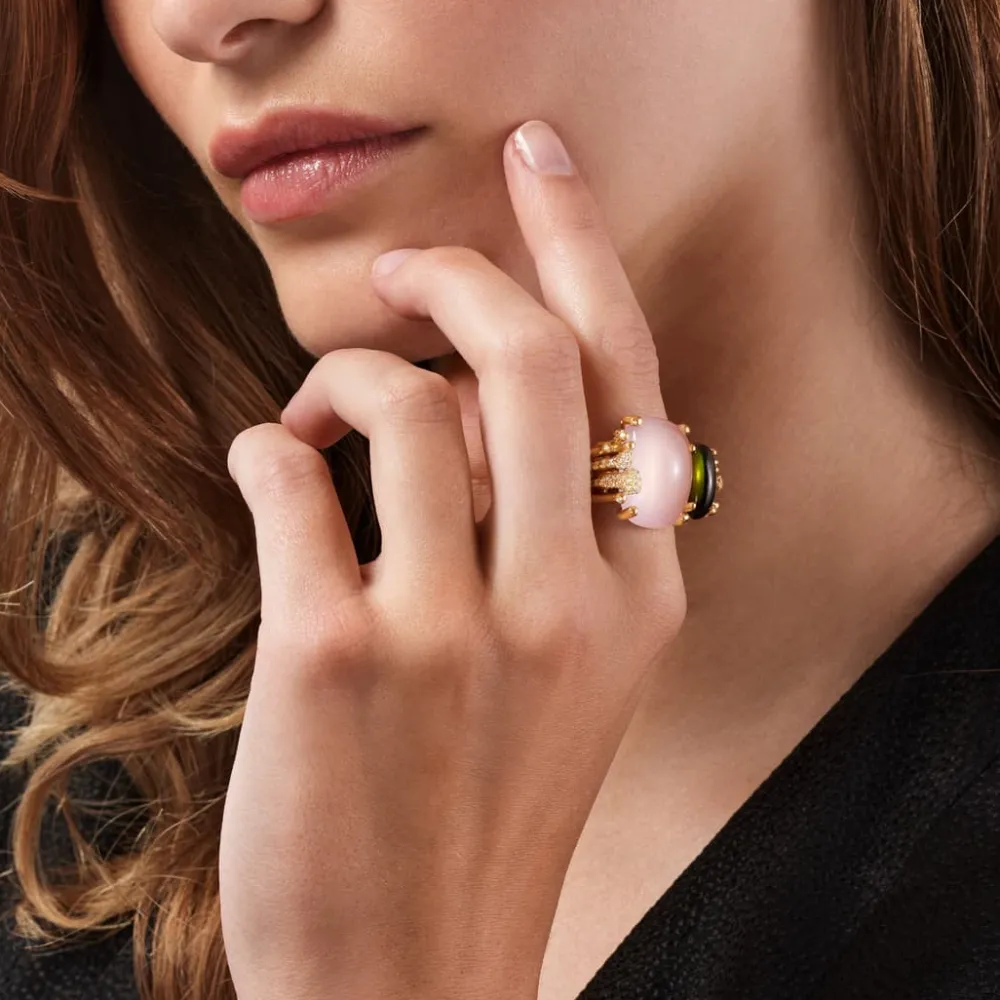Ole Lynggaard Rings-BoHo ring double pavé