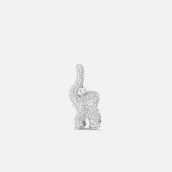 Ole Lynggaard Pendants-Elephant pendant medium pavé
