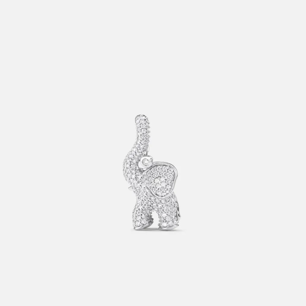 Ole Lynggaard Pendants-Elephant pendant medium pavé