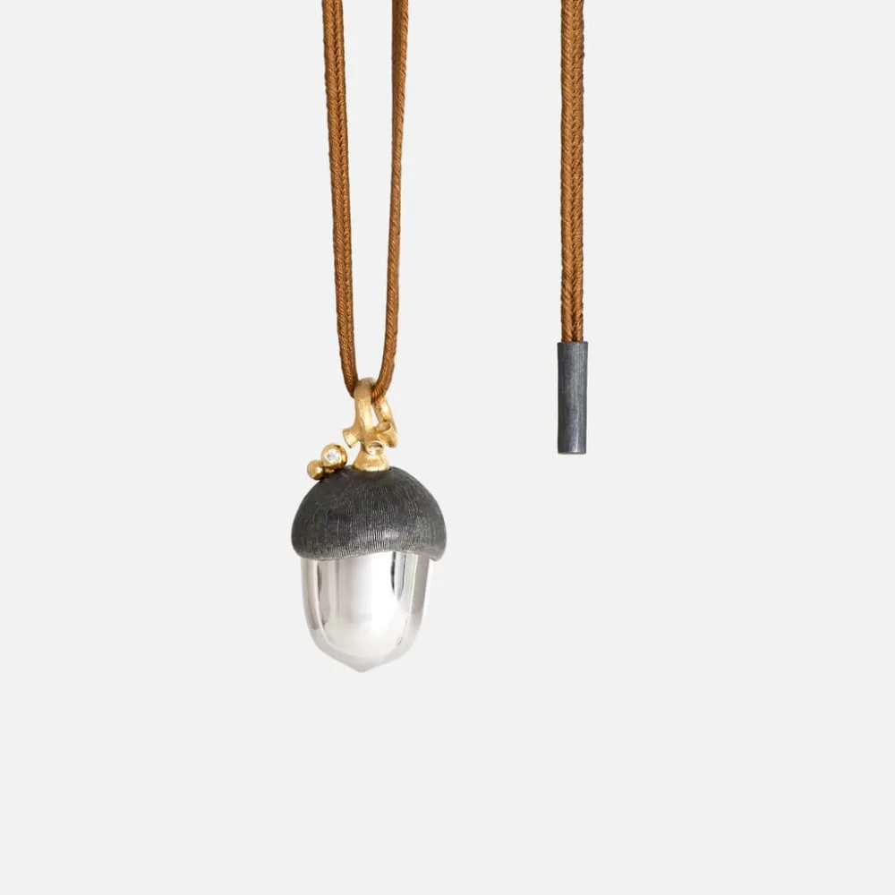 Ole Lynggaard Pendants-Forest Acorn pendant large