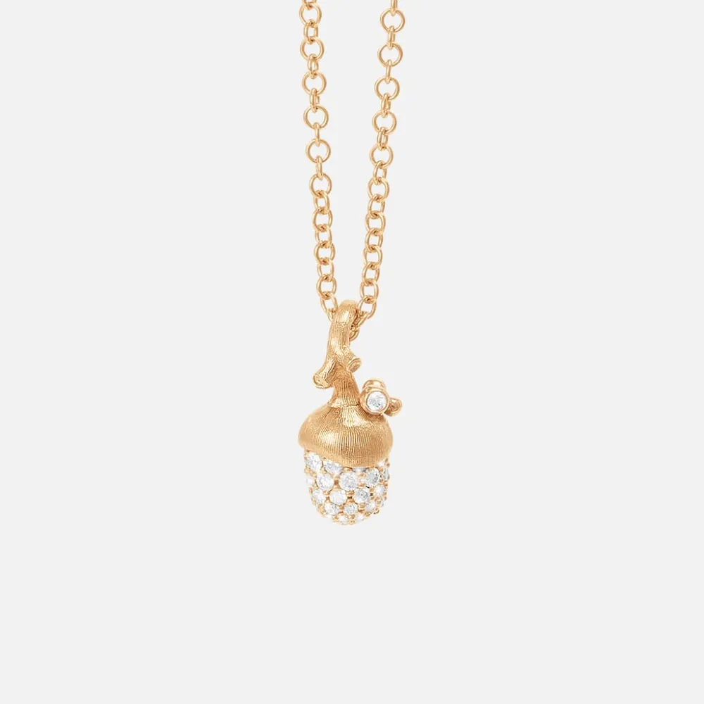 Ole Lynggaard Pendants | Most Popular-Forest Acorn pendant small pavé