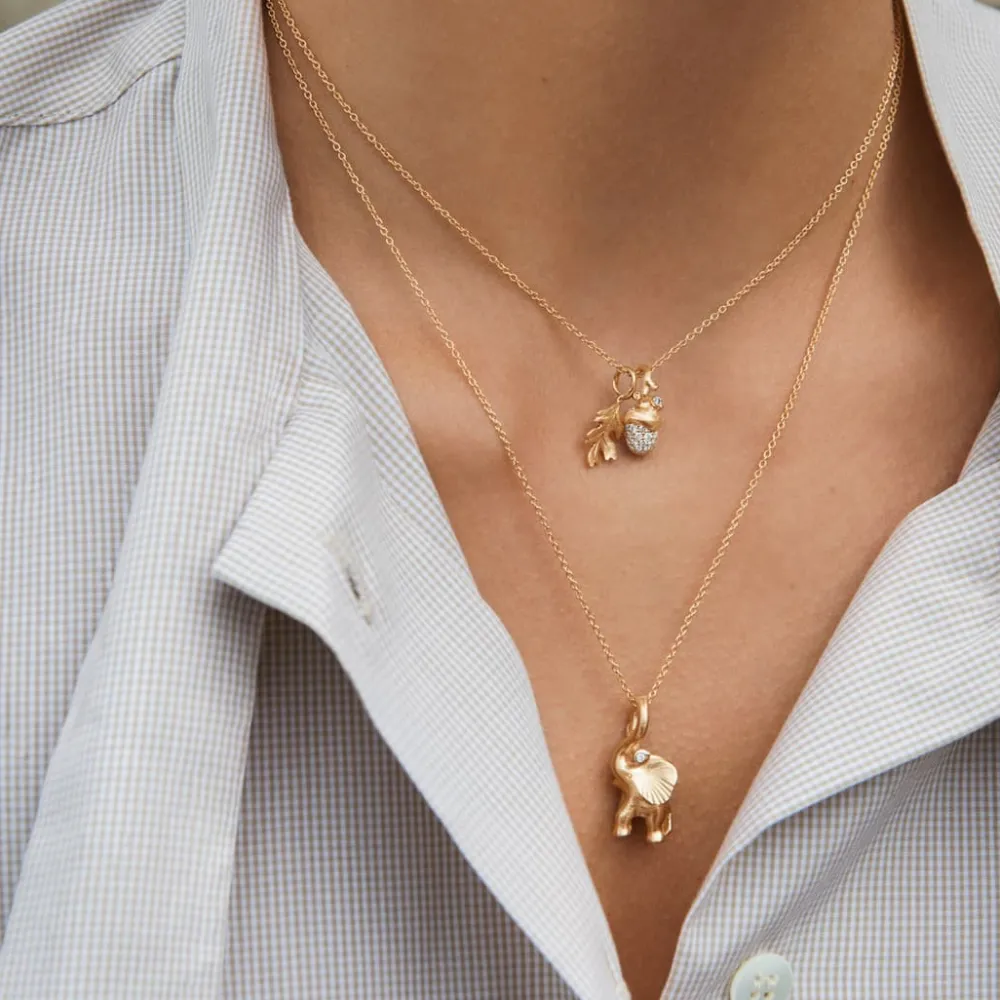 Ole Lynggaard Pendants | Most Popular-Forest Acorn pendant small pavé
