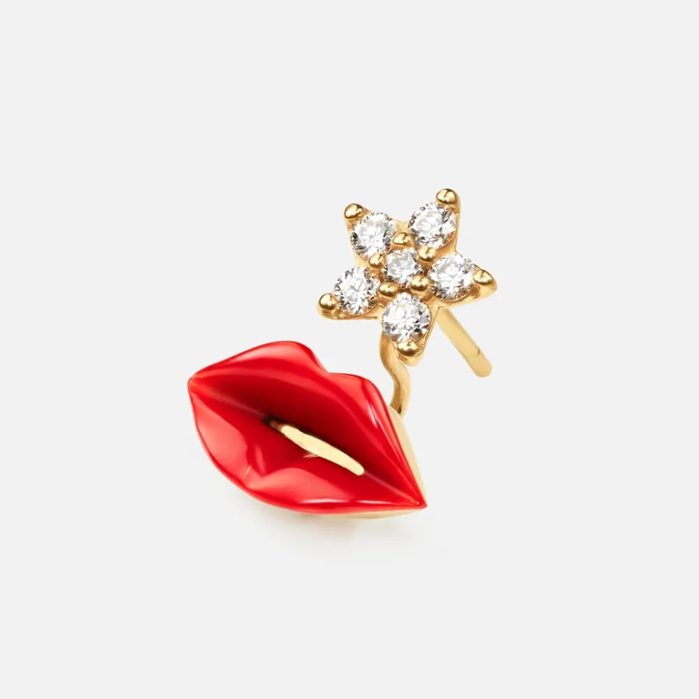 Ole Lynggaard Earring Pendants And Drops-Hot lips earring pendant