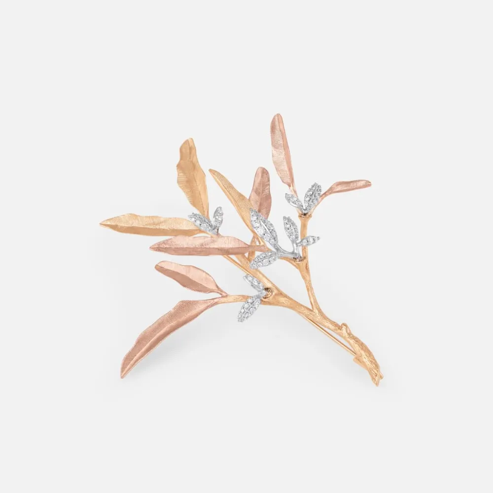 Ole Lynggaard Brooches-Leaves brooch small