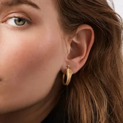 Ole Lynggaard Earring Pairs-Leaves creoles small