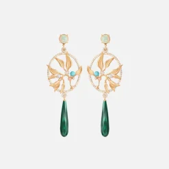 Ole Lynggaard Earring Pairs-Leaves Dream catcher earrings