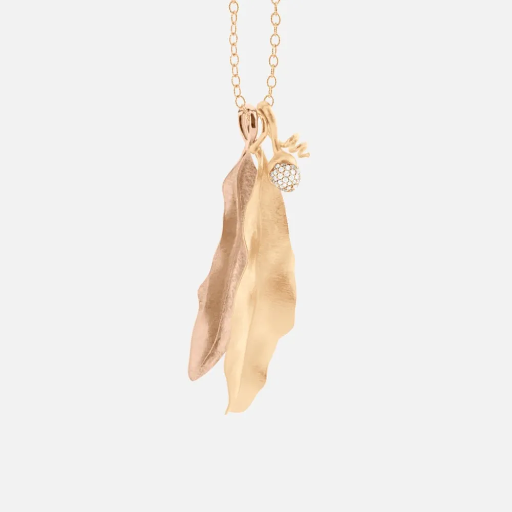 Ole Lynggaard Pendants-Leaves pendant large