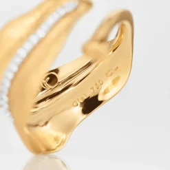 Ole Lynggaard Rings-Leaves ring medium pavé