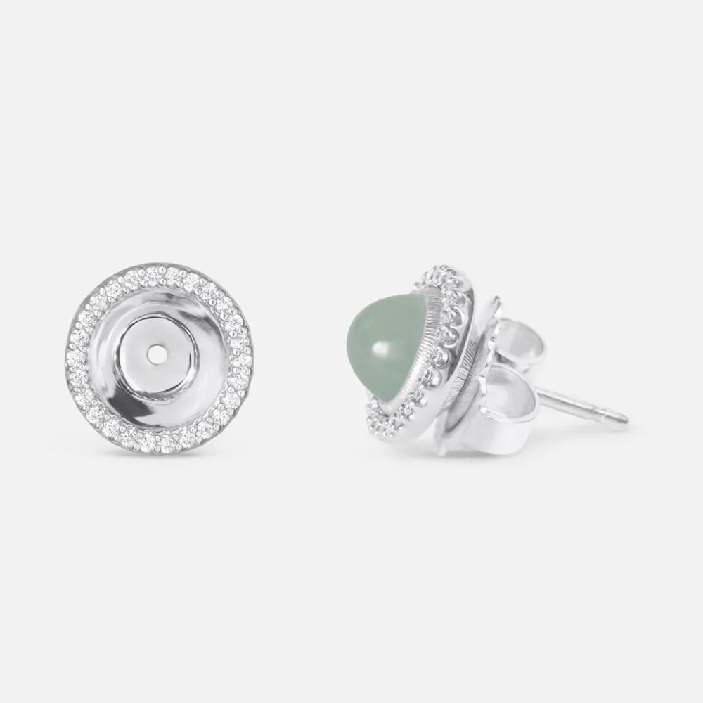 Ole Lynggaard Earring Pairs | Earring Pendants And Drops-Lotus diamond wreath earring pendant