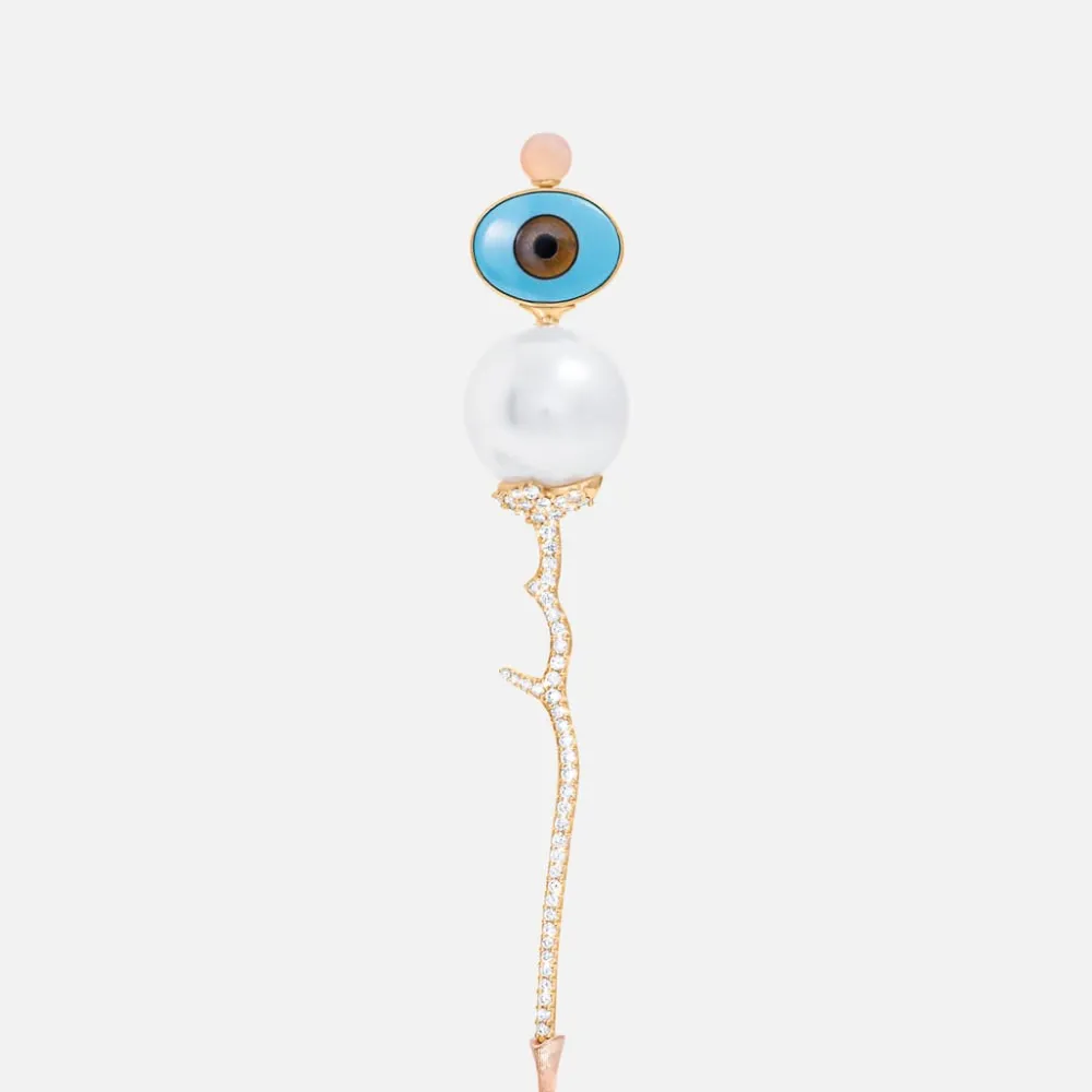 Ole Lynggaard Brooches-NATURE EVIL EYE BROOCH