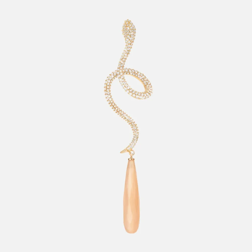 Ole Lynggaard Earring Singles-Snakes earring pavé