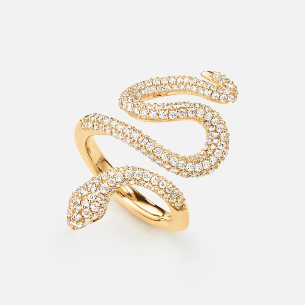 Ole Lynggaard Rings-Snakes ring medium pavé