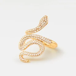 Ole Lynggaard Rings-Snakes ring medium pavé
