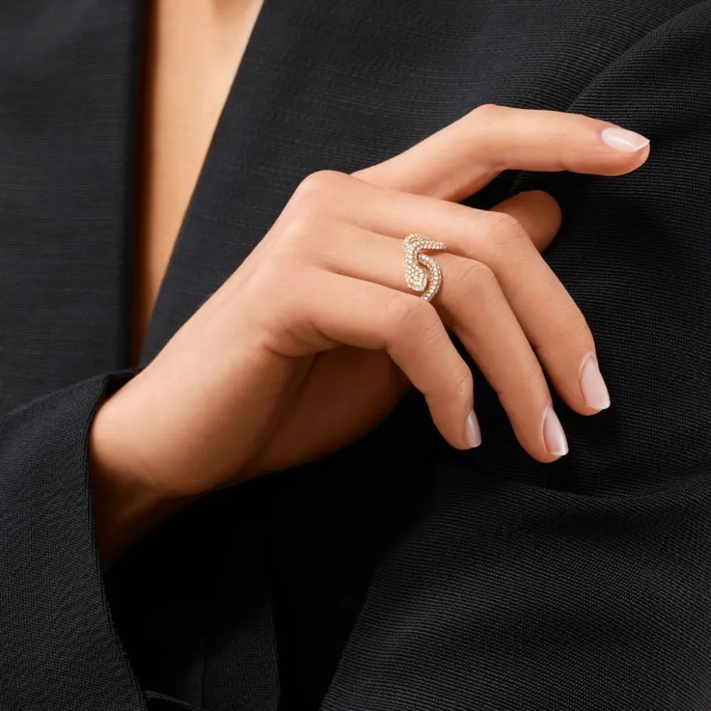 Ole Lynggaard Rings-Snakes ring small pavé