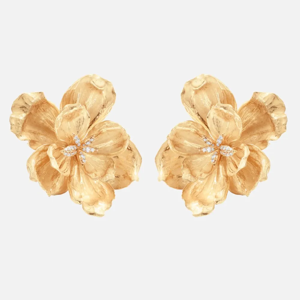 Ole Lynggaard Earring Pairs | High Jewellery-Wild Rose earclips large