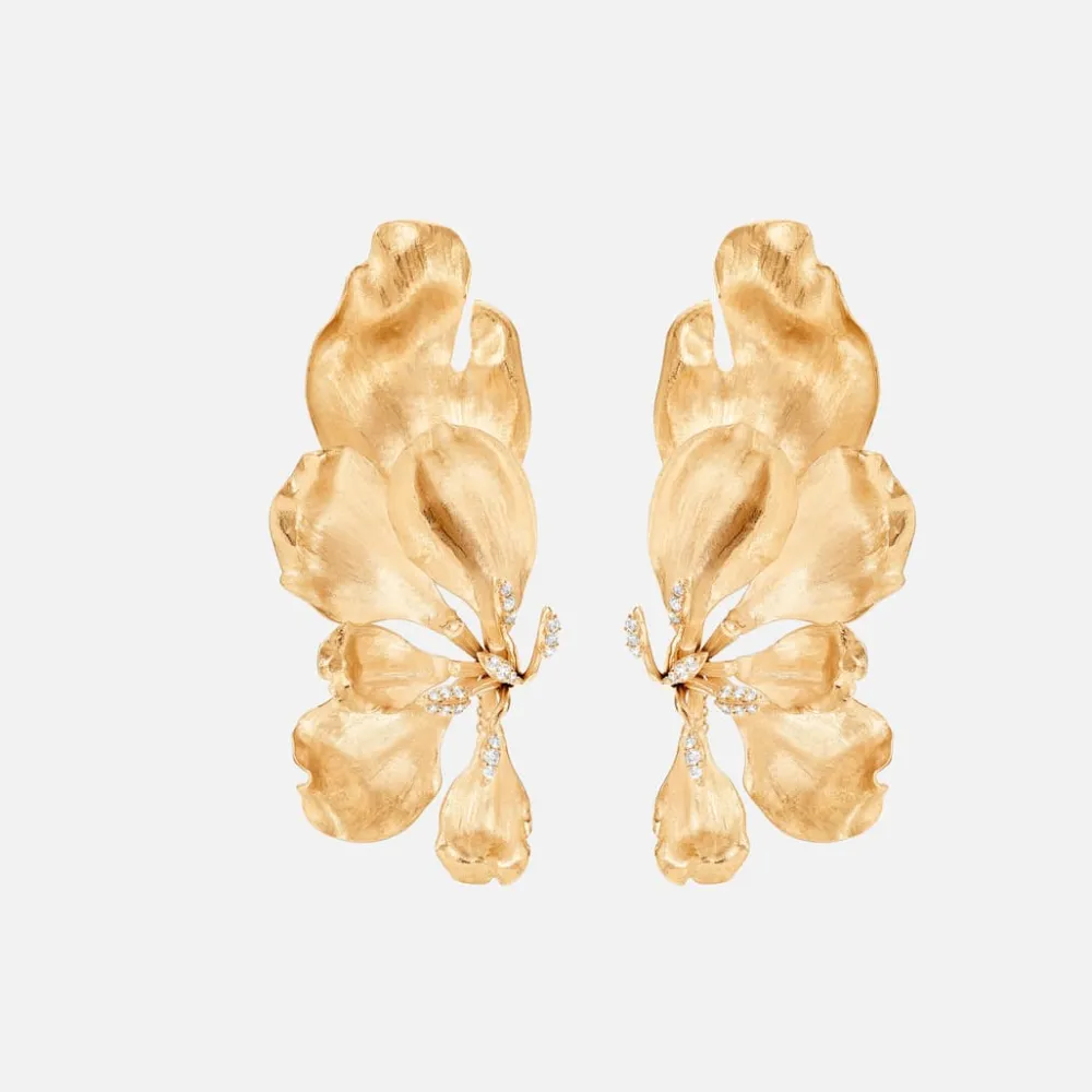 Ole Lynggaard Earring Pairs | High Jewellery-Wild Rose earclips tall