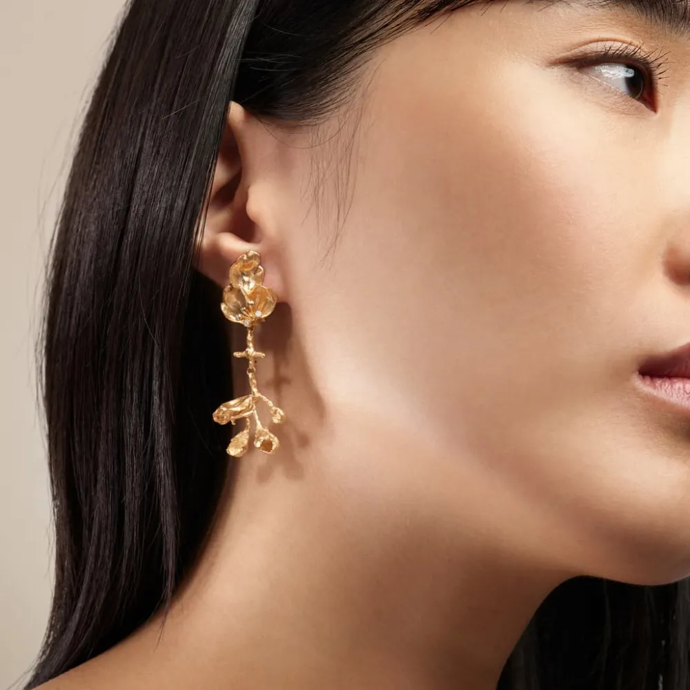 Ole Lynggaard Earring Pendants And Drops-Wild Rose Earring pendants
