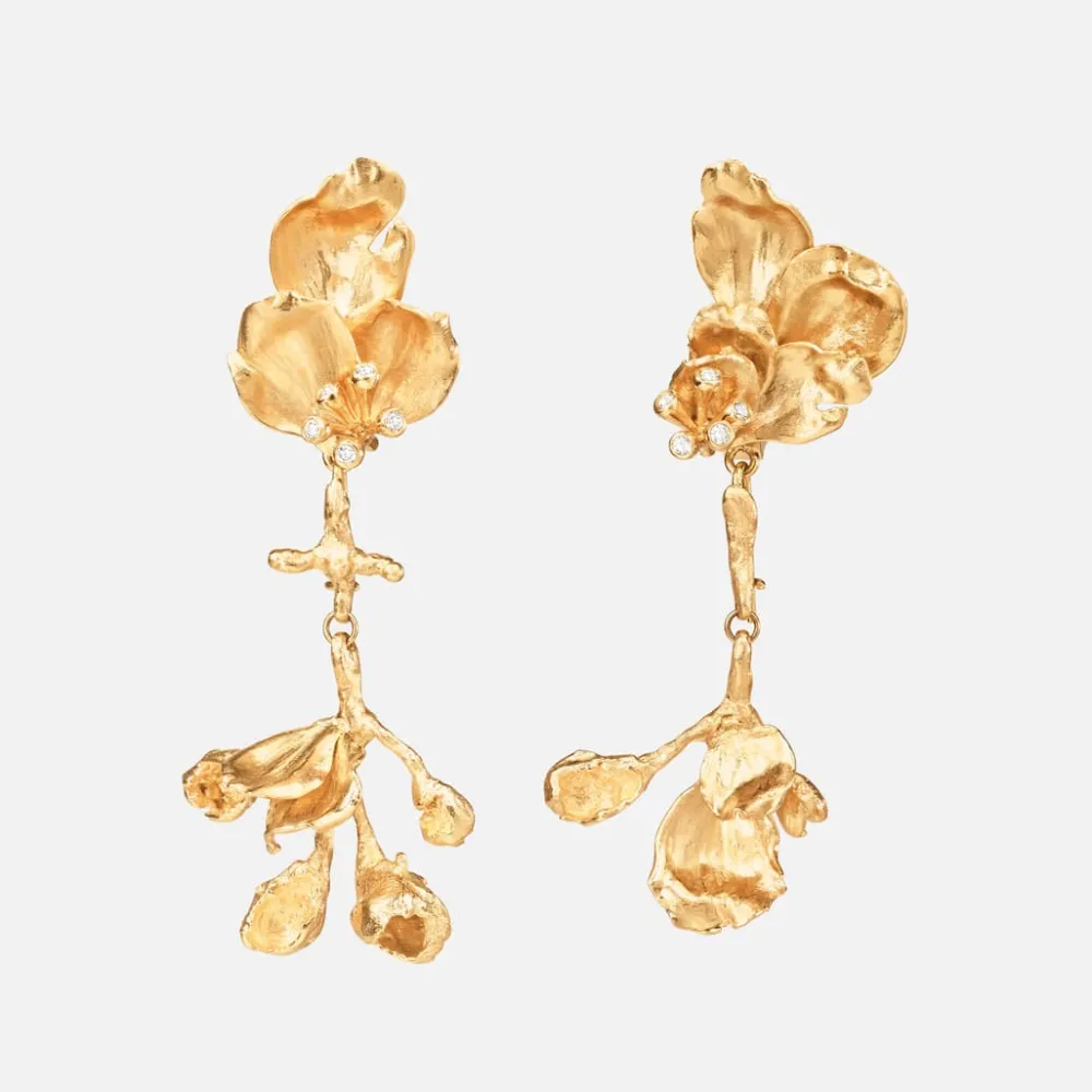 Ole Lynggaard Earring Pairs-Wild Rose stud earrings